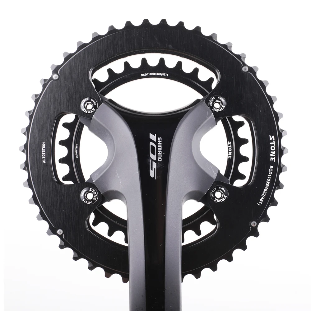 Plato doble de piedra BCD de 110mm, 4 pernos 46T 32T 48T 33T 50T 34T 54T 40T para FC5800 FC6800 9000, anillo de cadena de rueda de bicicleta de carretera