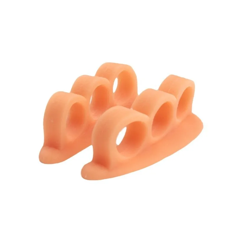 Separador de dedos de silicona con tres orificios para dedos entrecruzados, protector de dedos, separador de hallux valgus, aparato ortodóntico.