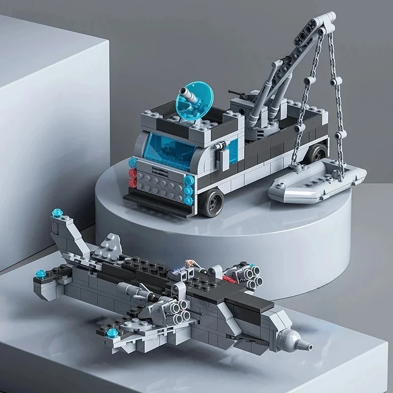 Bloques de Construcción de Barco de Guerra de la Armada de 65 CM, Modelo de Barco del Ejército, 6 en 1, Bloques de Construcción Multiforma, Juego de Juguetes para Niños