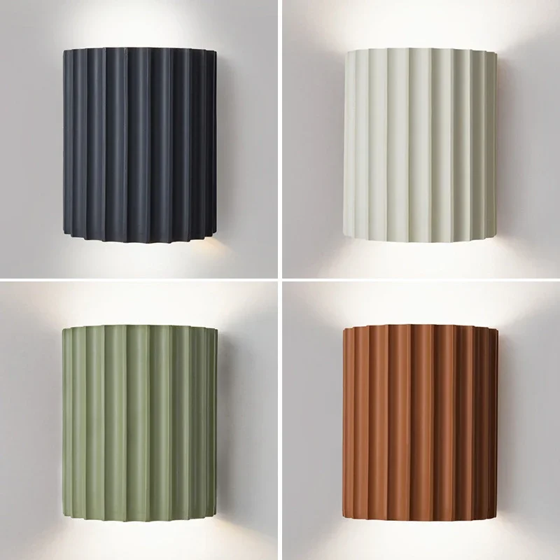 Lámpara de pared de resina moderna de estilo nórdico, iluminación de pared interior, lámpara de noche para dormitorio, decoración de fondo para el hogar, luz de pared de salón