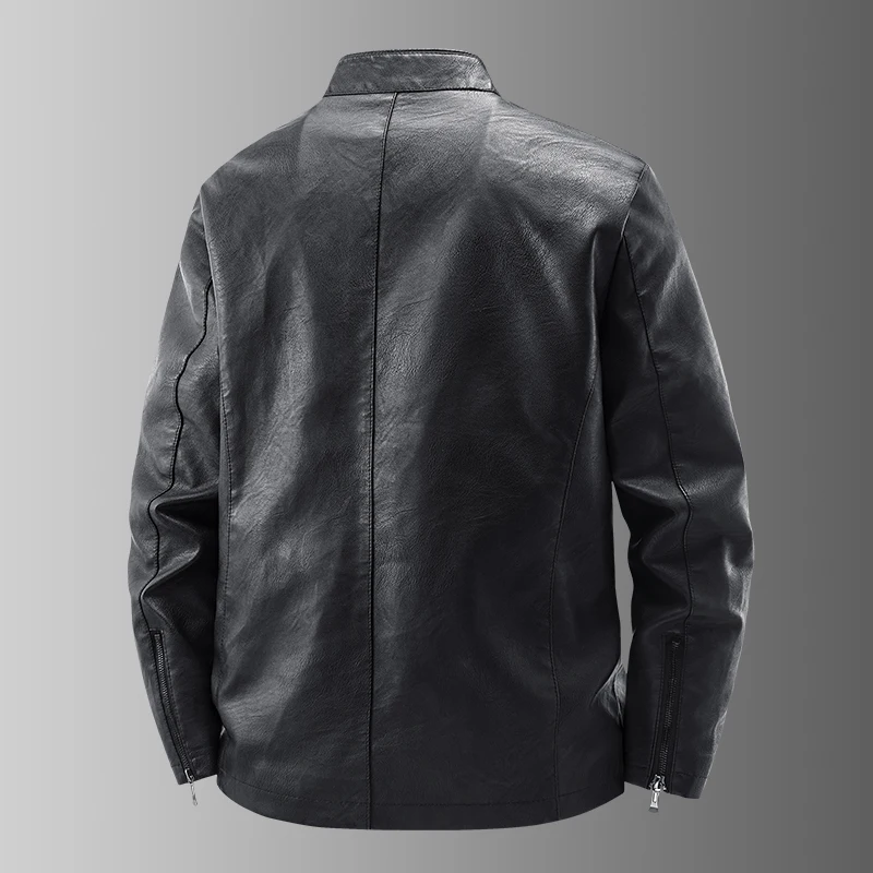 Nueva chaqueta de cuero de otoño para hombre, abrigo de motociclista negro, moda coreana, chaqueta de cuero Retro de PU para hombre, ropa de béisbol ajustada informal de tendencia