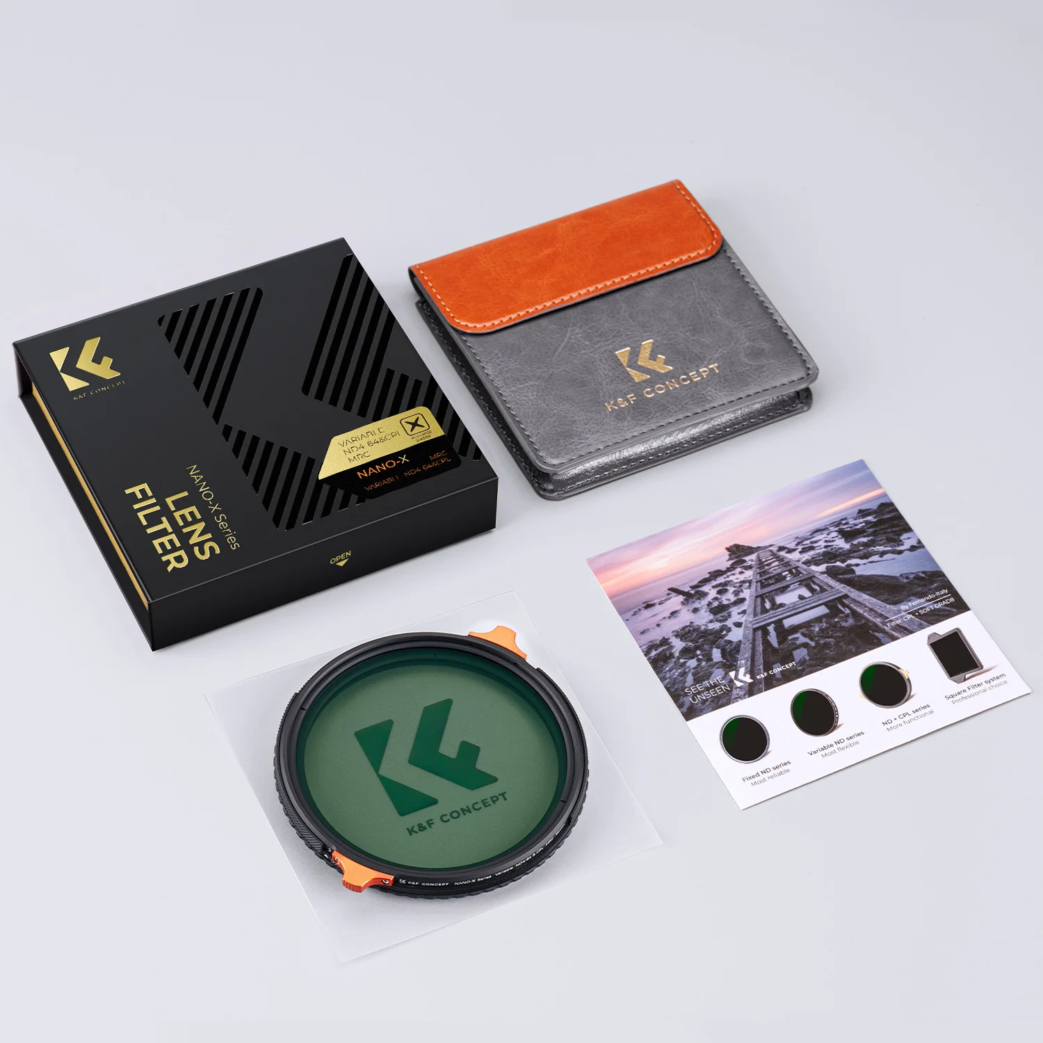 K & F Concept-filtro de lente serie nano-x ND4-64 ND, filtro de polarizadores Variable y CPL, 2 en 1 con 28 recubrimientos de capas,37mm, 40.5mm, 43mm, 46mm, 49mm, 52mm, 55mm, 58mm, 62mm, 67mm, 77mm, 82mm