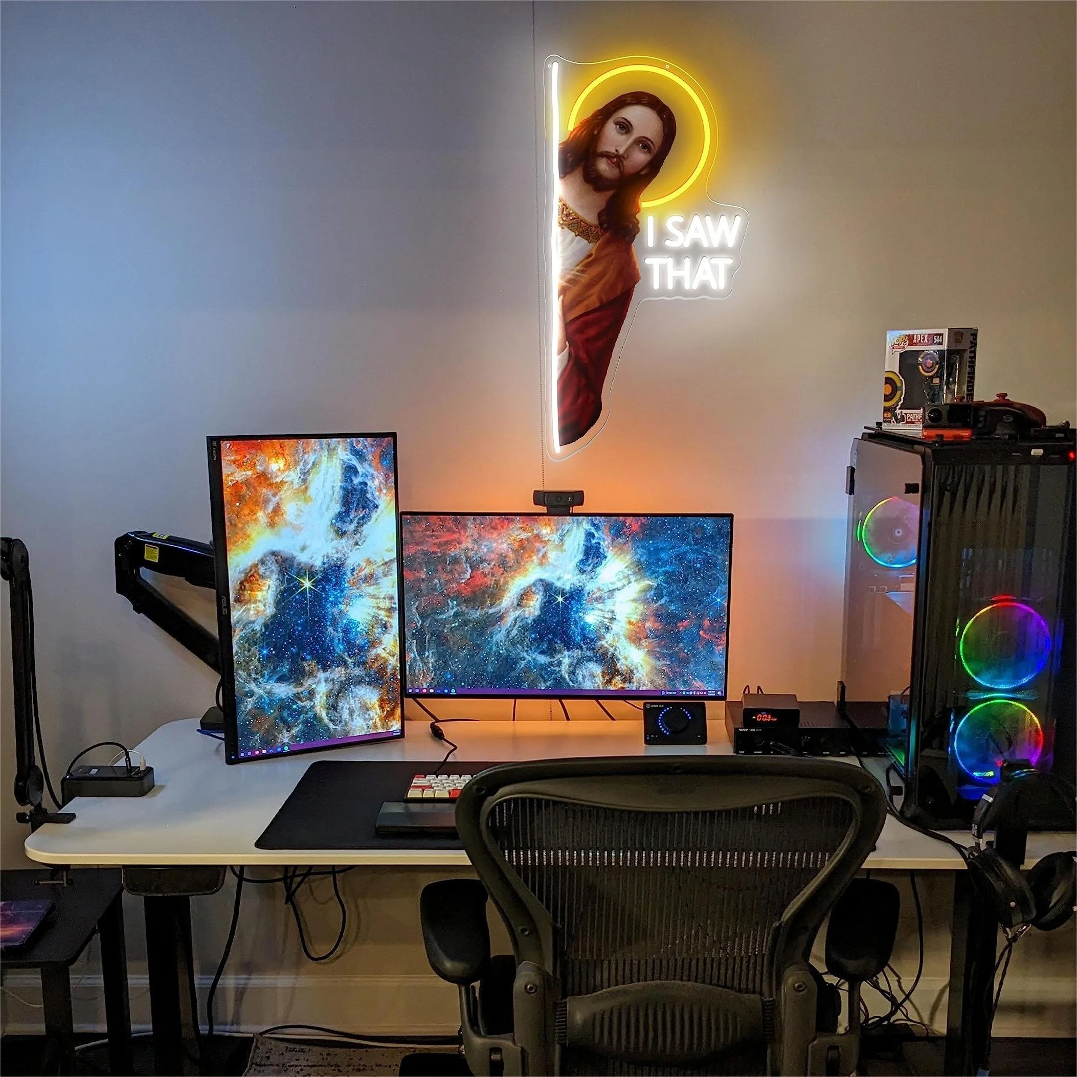 Me visto ese letrero de neón Dios decoración de pared de neón con brillo ajustable luz LED decoración para sala de estar regalo divertido para amigos