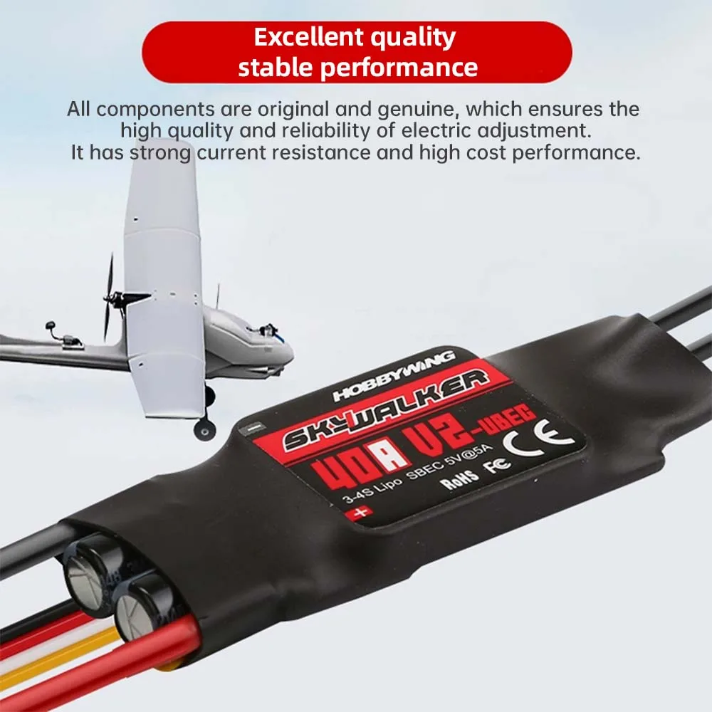 Hobbywing Skywalker 30A 40A 50A 60A 80A 100A 120A V2 controlador de velocidad ESC con UBEC para RC FPV Quadcopter avión helicóptero