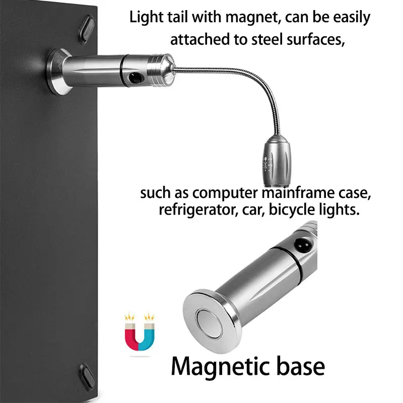 Linterna LED Luz para barbacoa al aire libre Lámpara de parrilla superbrillante con zoom ajustable 360 °   Antorcha de trabajo de emergencia para acampar con base magnética