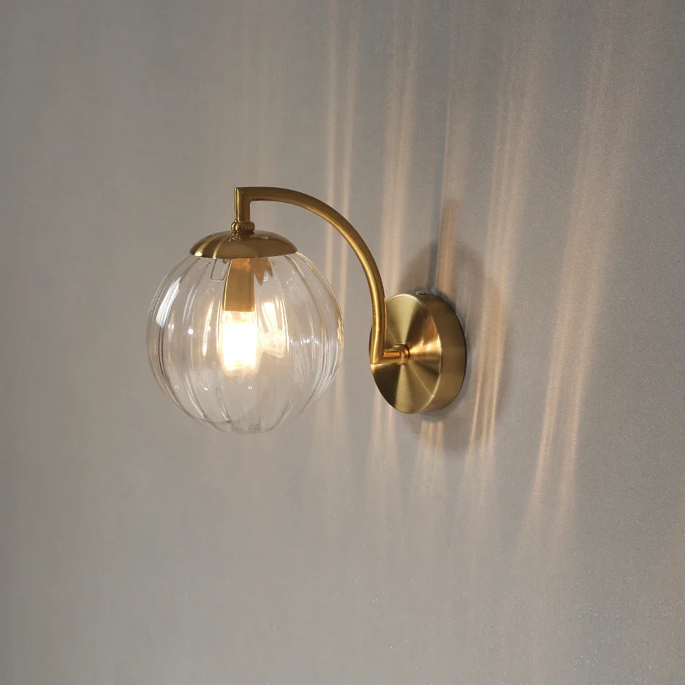 Lámpara de pared Led moderna, luz de pared de cristal de color, candelabro de noche minimalista nórdico para sala de estar, dormitorio, comedor, cocina, accesorio de iluminación interior