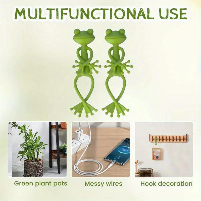 5 uds 13cm en forma de rana reutilizable lindo decorativo giro Flexible soporte para plantas de jardín Clip Flexible ajustable para tallo
