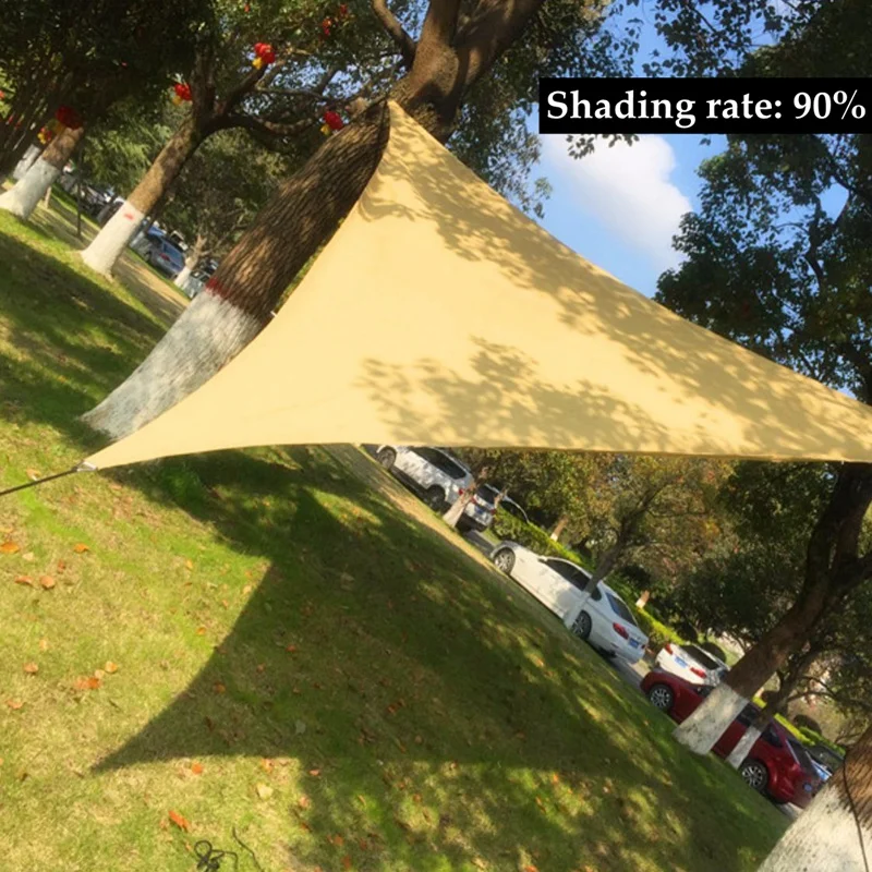 Red de sombra triangular para exteriores, telas Beige, sombreado Anti-UV, refrigeración, Gazebo de jardín, toldo de sombra personalizado, Red de sombreado solar, 90%