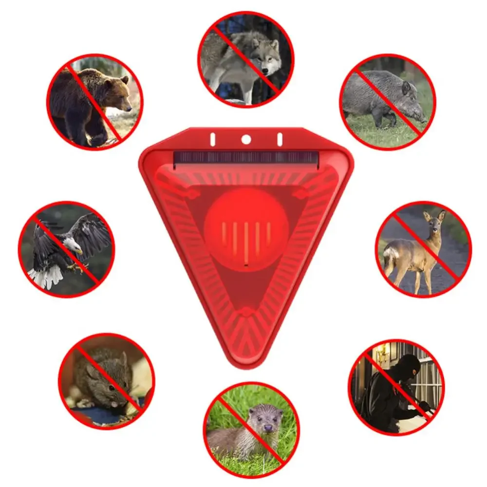 Lámpara de alarma Solar, sirena, Sensor de movimiento inalámbrico, impermeable para exteriores, luz de alarma de 129dB, Detector de sistema de alarma salvaje de lobo