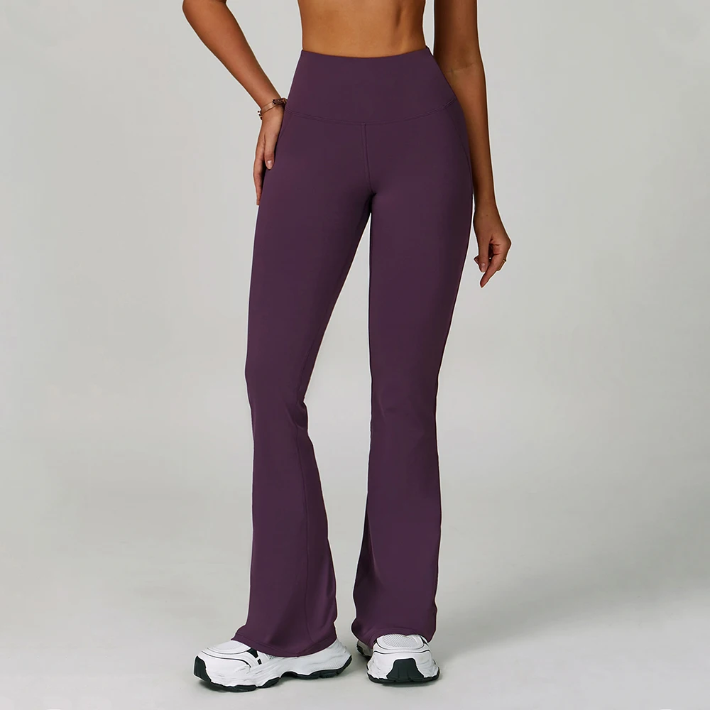Pantalones de pierna ancha para mujer, mallas deportivas para Yoga, mallas ajustadas para correr, pantalones de entrenamiento con realce de cintura alta, pantalones deportivos para correr y Yoga