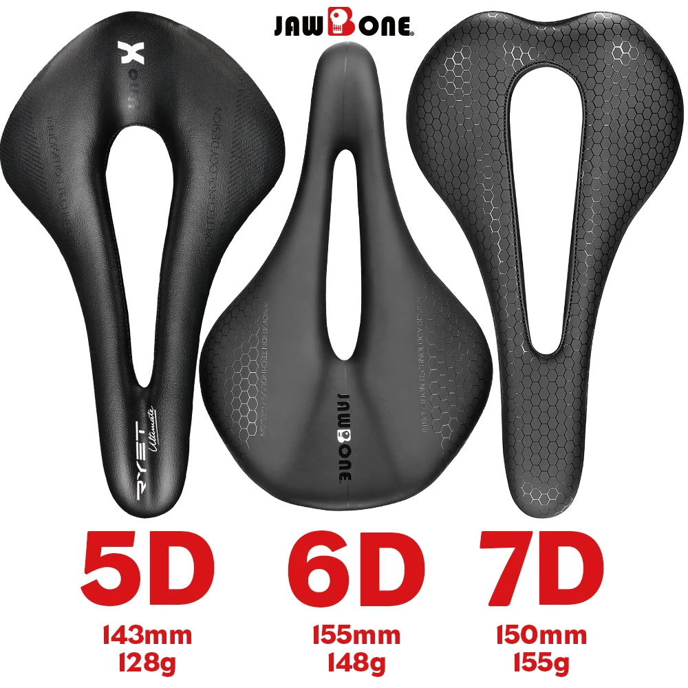 Jawbone-sillín ultraligero para bicicleta de montaña, asiento de cuero de 143mm, 150mm, 155mm, 5D, 6D, 7D, accesorios de ciclismo