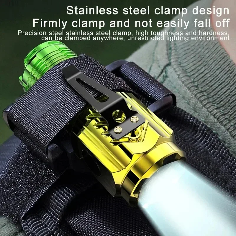 Linterna superbrillante de 3LED, Mini linterna portátil de ráfaga, foco de emergencia recargable para exteriores con imán trasero con Clip para bolígrafo