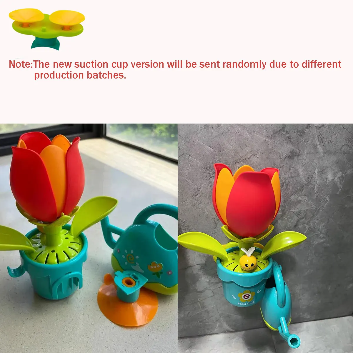 2025 Juguete de baño para bebé, juego de agua en forma de pato/flor, rueda de agua de León, diversión para niños en la bañera de ducha con ventosa, regalo para niños