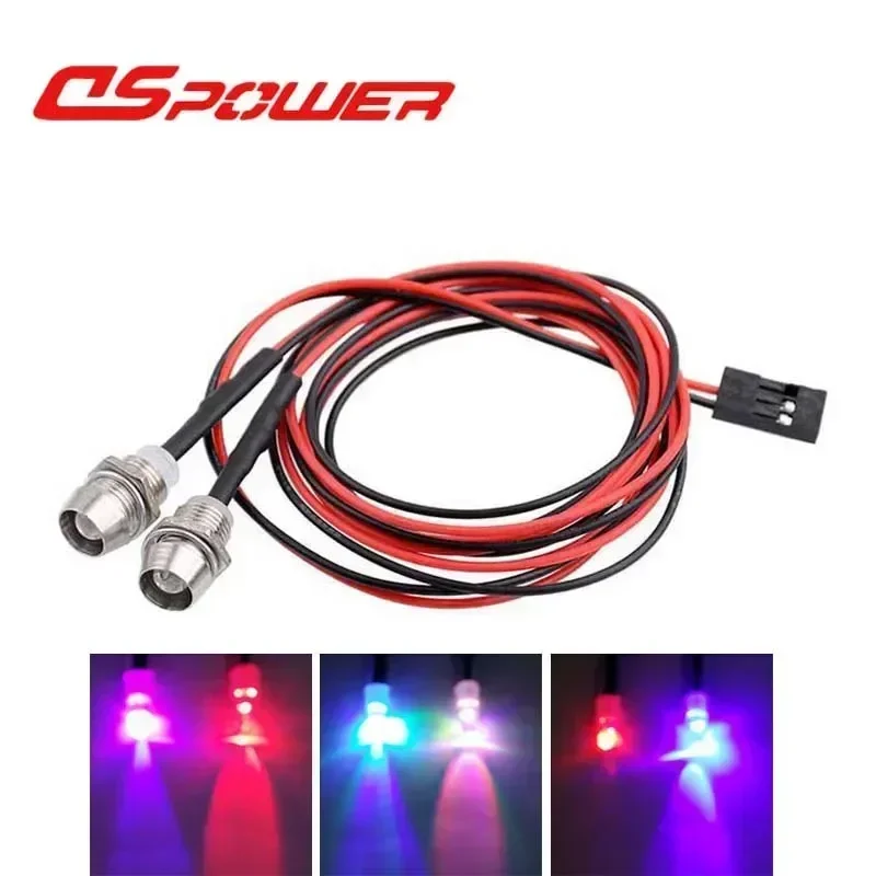 Lámpara de coche RC de 3mm, 5mm, 8mm, luces LED universales para camión trepador de control remoto 1/8 1/10 1/12 1/24 Axial Scx10 Traxxas Trx4 WPL Redcat Tamiya