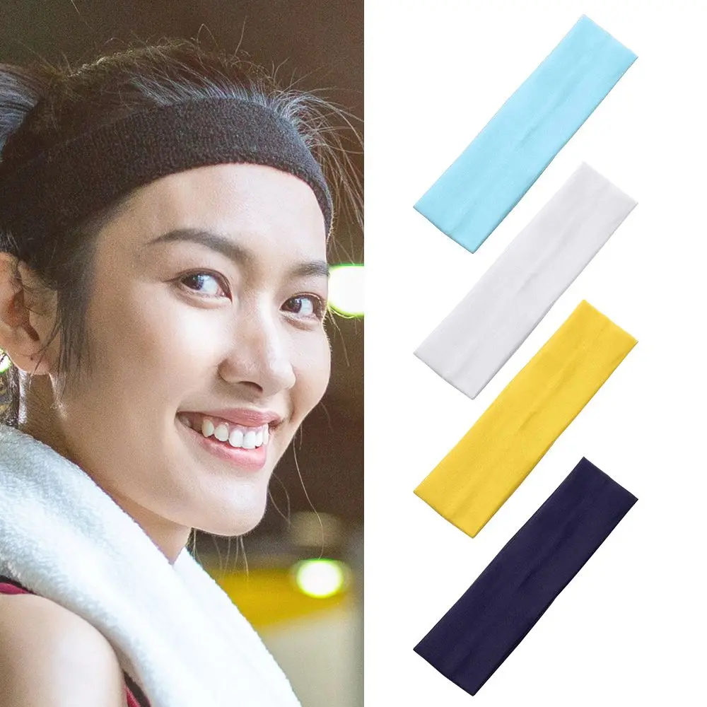Cintas para el pelo de Yoga para mujer, cintas elásticas deportivas de Color sólido, accesorios para el cabello, 1 unidad