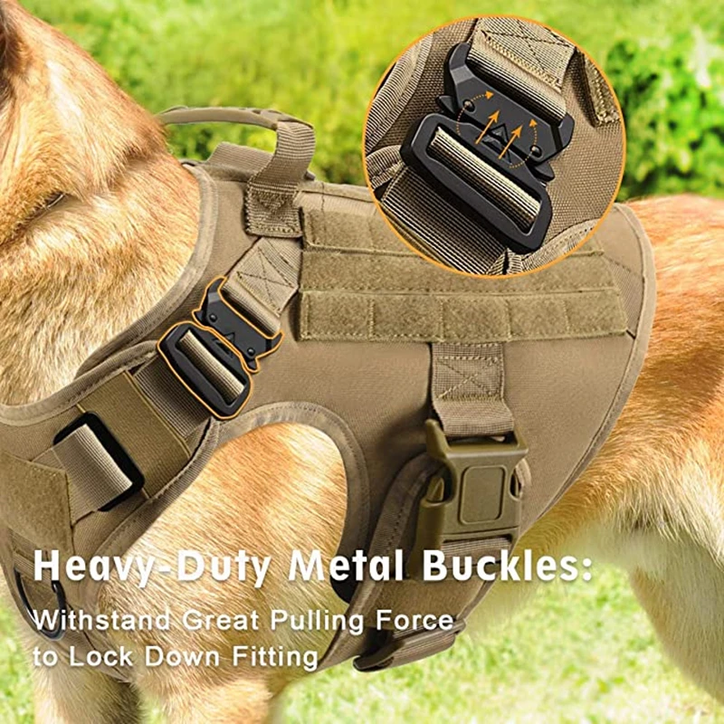 Chaleco militar táctico para mascotas pastor alemán Golden Retriever, juego de arnés y correa para perros de entrenamiento táctico para perros de todas las razas