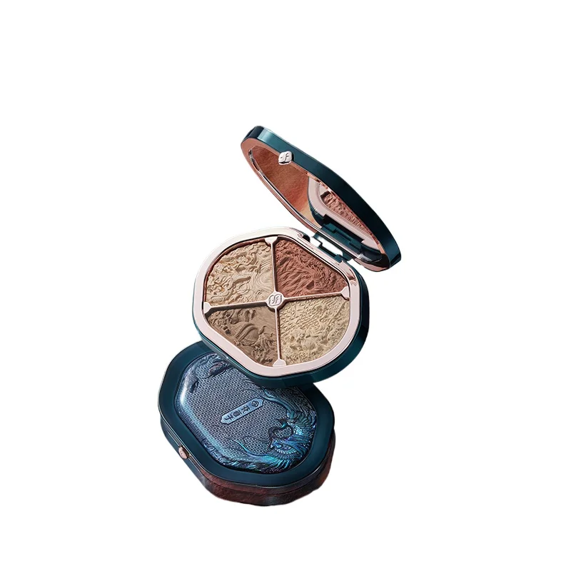 FLORASIS Paleta de Contorno Facial con Brillo, Refinador Nasal, Bronceador Facial, Iluminador en Polvo, Colorete, Iluminadores, Corrector, Maquillaje, Bronceadores