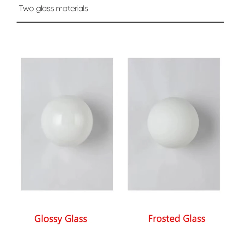 Nuevas lámparas de pared de cristal con Base oculta, luz de pared de bola redonda blanca lechosa Bauhaus francesa para mesita de noche, sala de estar, baño, espejo Dec