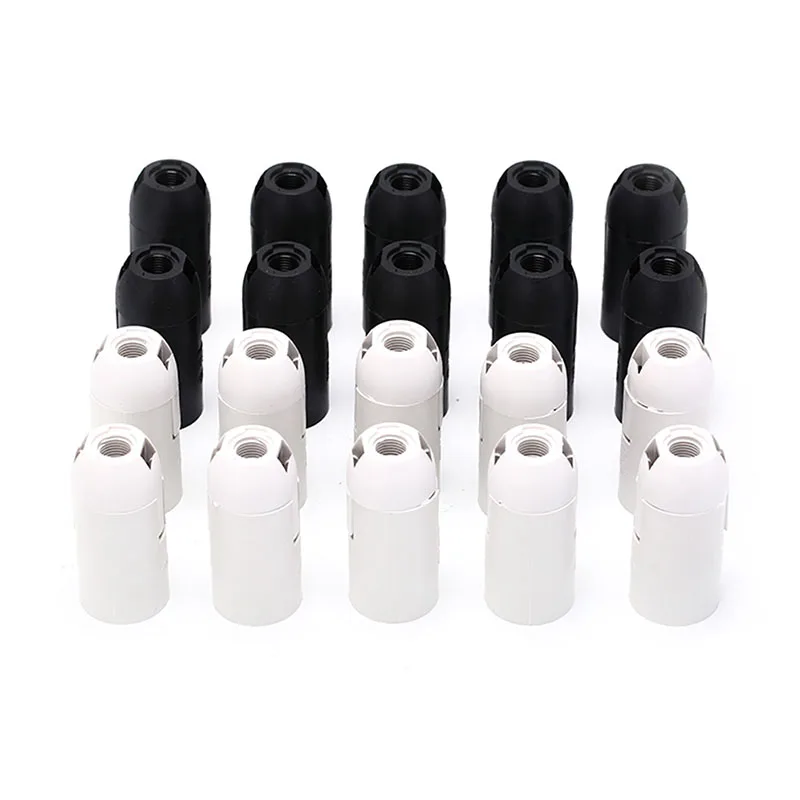 10 Uds. Portalámparas E14 prácticos con anillo para pantalla, 2A 250V, 2 colores, tapa de rosca pequeña, accesorios de iluminación