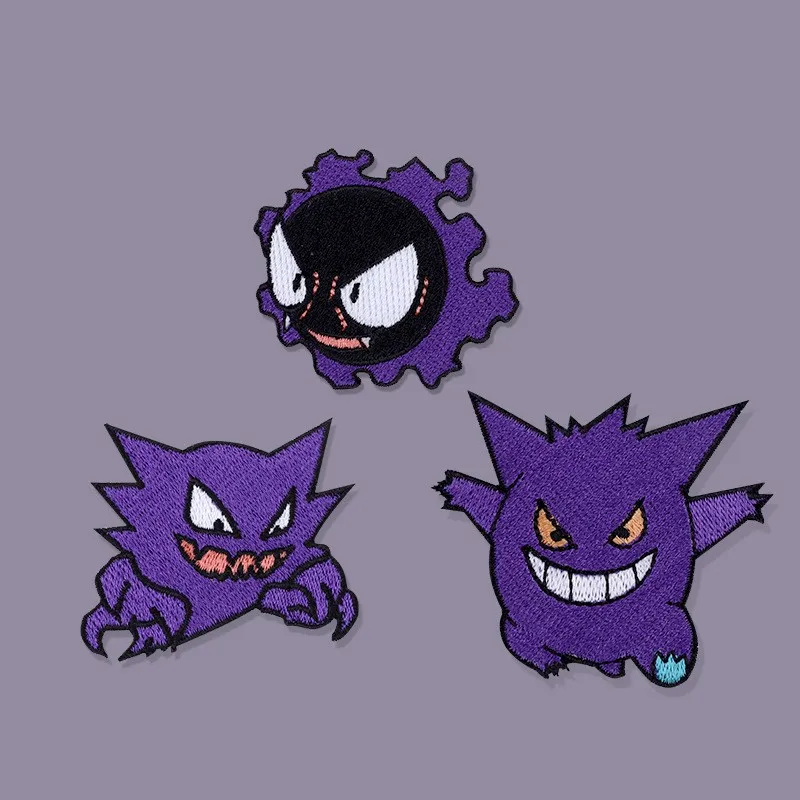 Parche de Gengar de 3 estilos originales, insignia DIY, parche de tela bordado, adorno para ropa, bolsos, chaquetas de plumas y vaqueros, regalo de Navidad