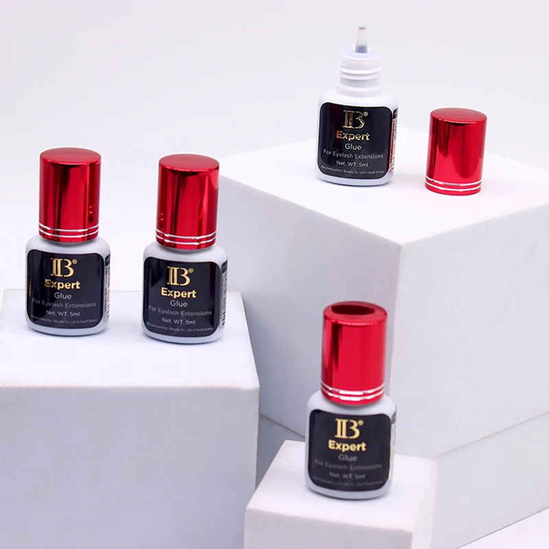 5 botellas Corea IBeauty Expert pegamento extensiones de pestañas Original IB vino tapa roja pegamento para pestañas adhesivo para pestañas postizas 5ml 1-2 segundos
