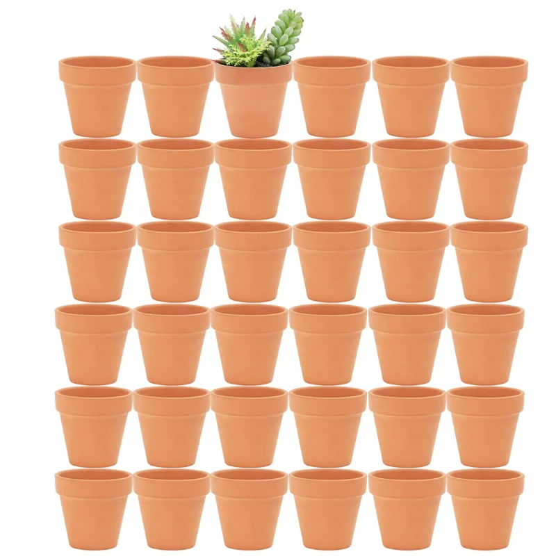 36 Uds Terra Cotta 1,9 pulgadas macetero de cerámica de arcilla macetas de Cactus maceta suculenta con orificio de drenaje-excelente para plantas, manualidades