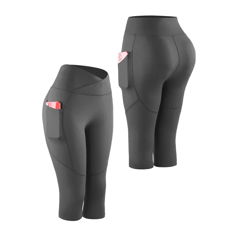 Mallas cortas de gimnasio para mujer y niña, pantalones Capri ajustados para correr, baloncesto, fútbol, ejercicio, deporte, 3/4
