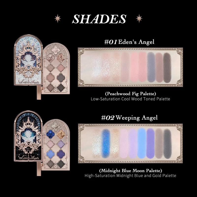 Flower Knows Maquillaje Colección Little Angel Paleta de sombras de ojos de nueve colores Paleta de sombras con brillo mate delicado Neutral cálido