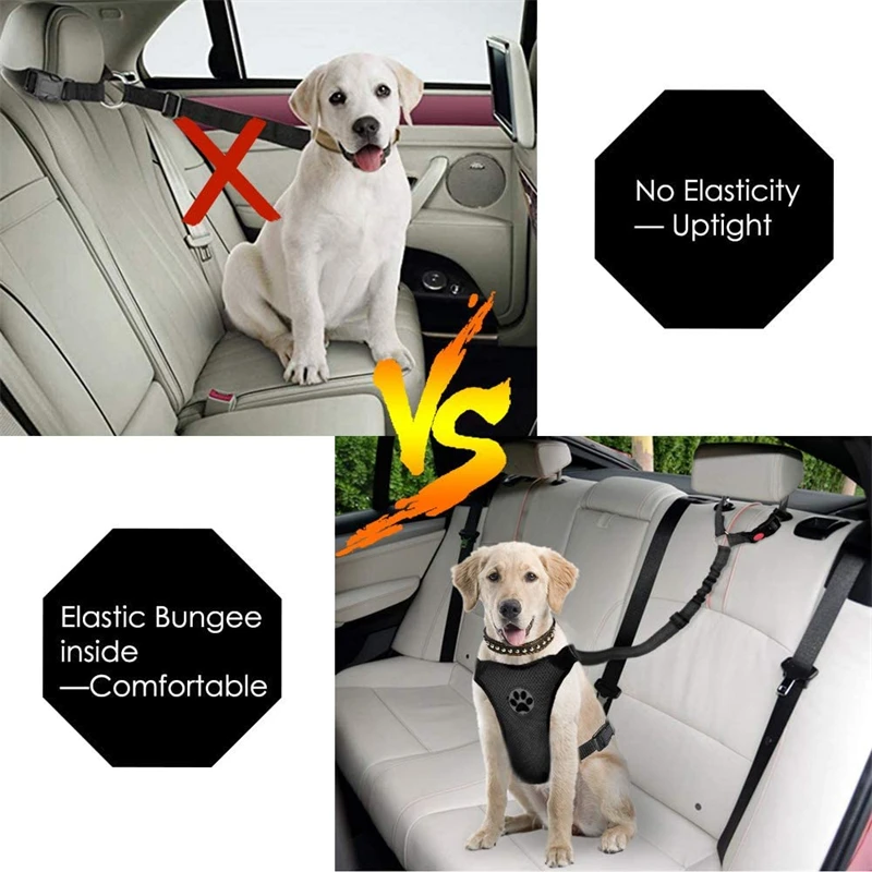 Cinturón de Seguridad Reflectante para Perros, Correa para Pasear Perros, Accesorios de Viaje para Automóvil, Arnés para Perros Pequeños, Suministros para Mascotas