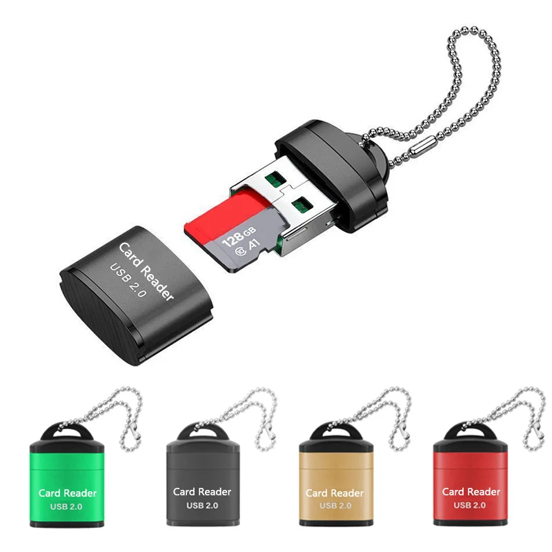 Mini lector de tarjetas microSD TF USB 2,0, adaptador USB de alta velocidad para ordenador portátil, 1 unidad