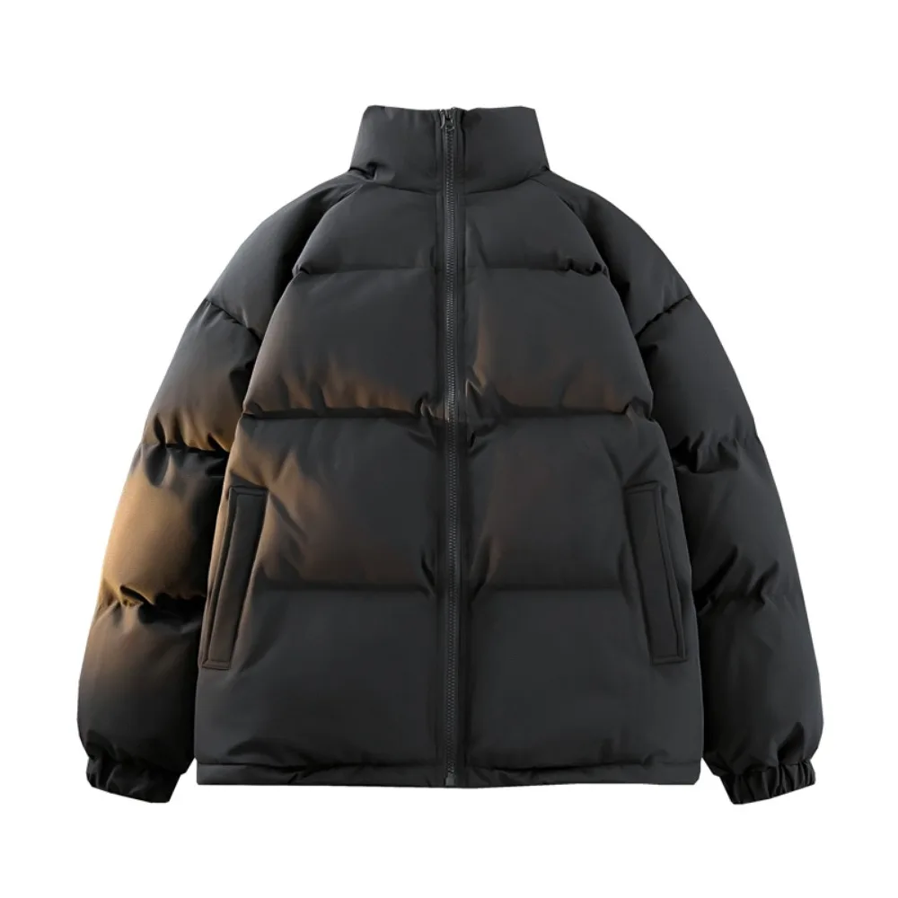 Parkas para hombre, chaquetas informales de estilo básico cálido, abrigo grueso de invierno, chaqueta acolchada, prendas de vestir de Color sólido, ropa para hombre
