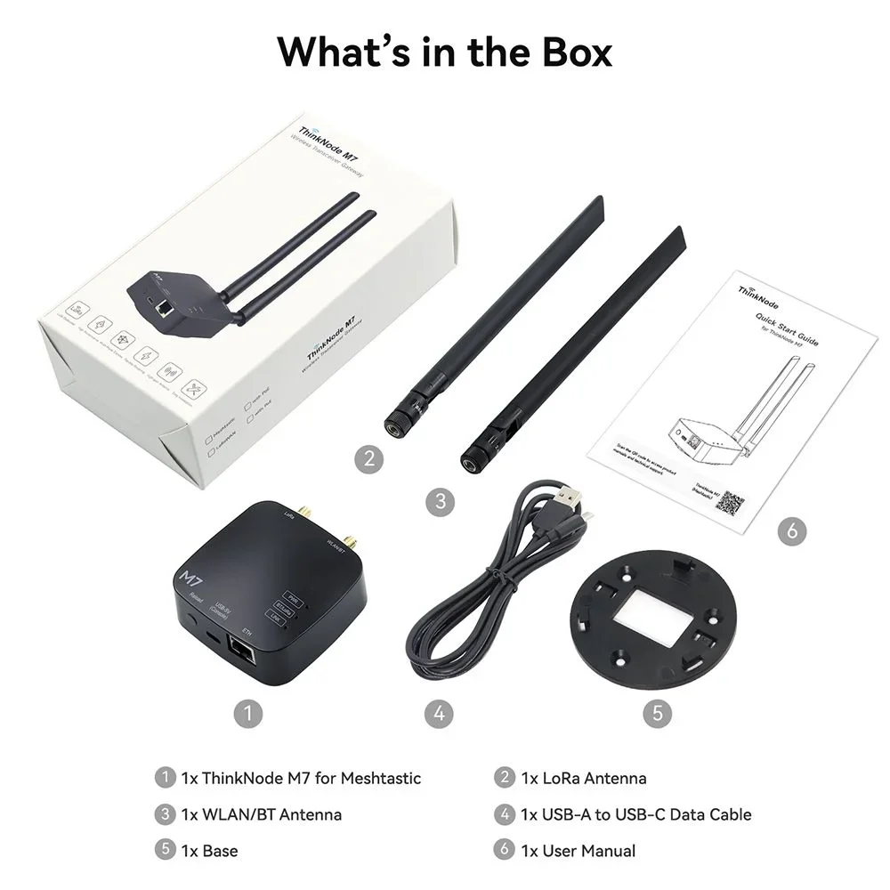ThinkNode M7 Meshtastic - Gateway de Comunicación Inalámbrica con Soporte de Alimentación PoE, Antena Incluida, con Tecnología ESP32-S3 LR1110