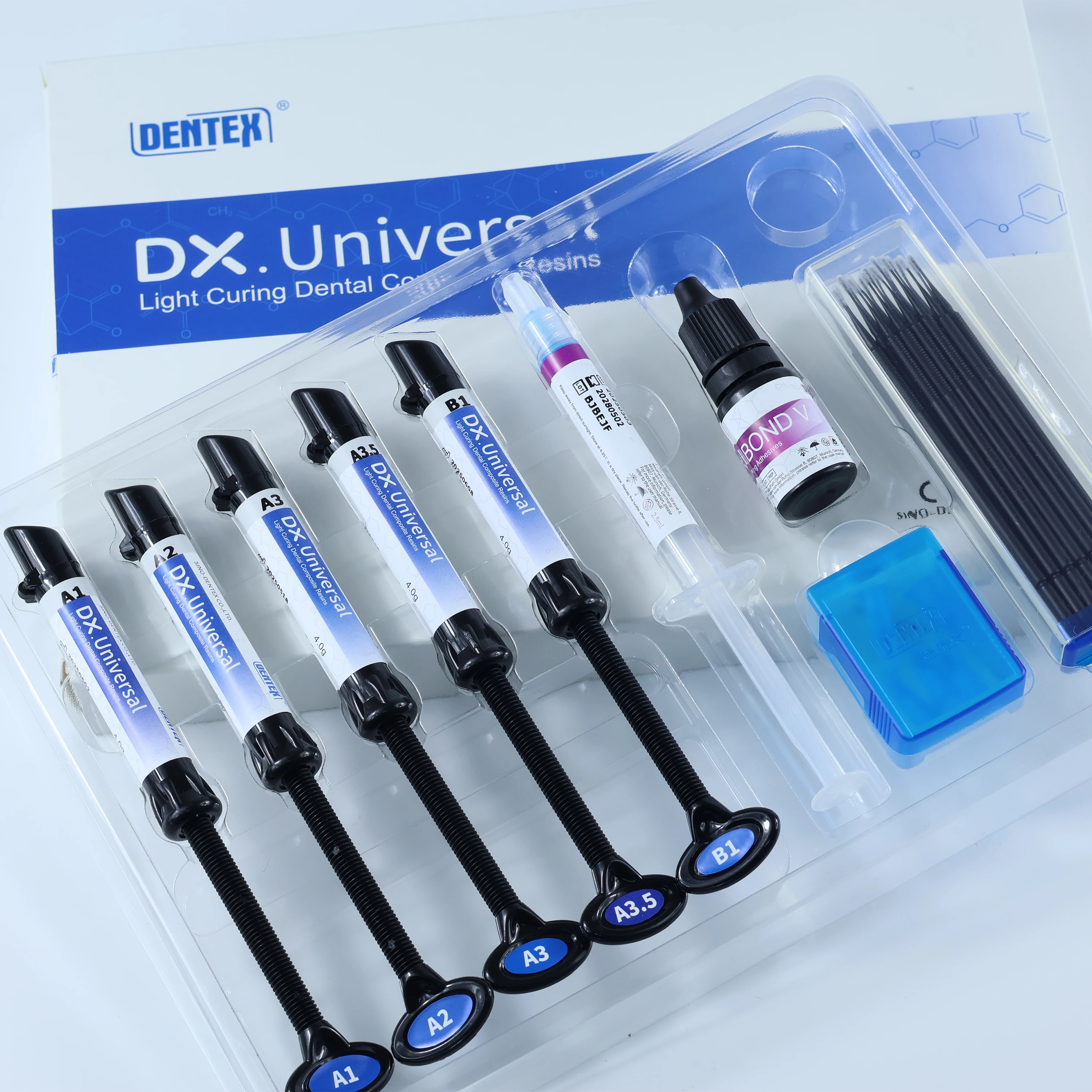 Resina Dental Universal, resina de restauración DX, adhesivo Dental, agente de unión de resina compuesta fotopolimerizable, pegamento para dientes/Kit de Gel de grabado