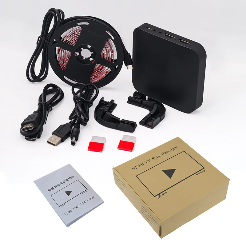 Retroiluminación Led de TV ambiental inteligente 4K 1,4 2,0 caja de sincronización de dispositivo HDMI y Kit de tira de luz RGBIC WS2812B 5050 para PC de 24 a 65 pulgadas PS4 XBOX