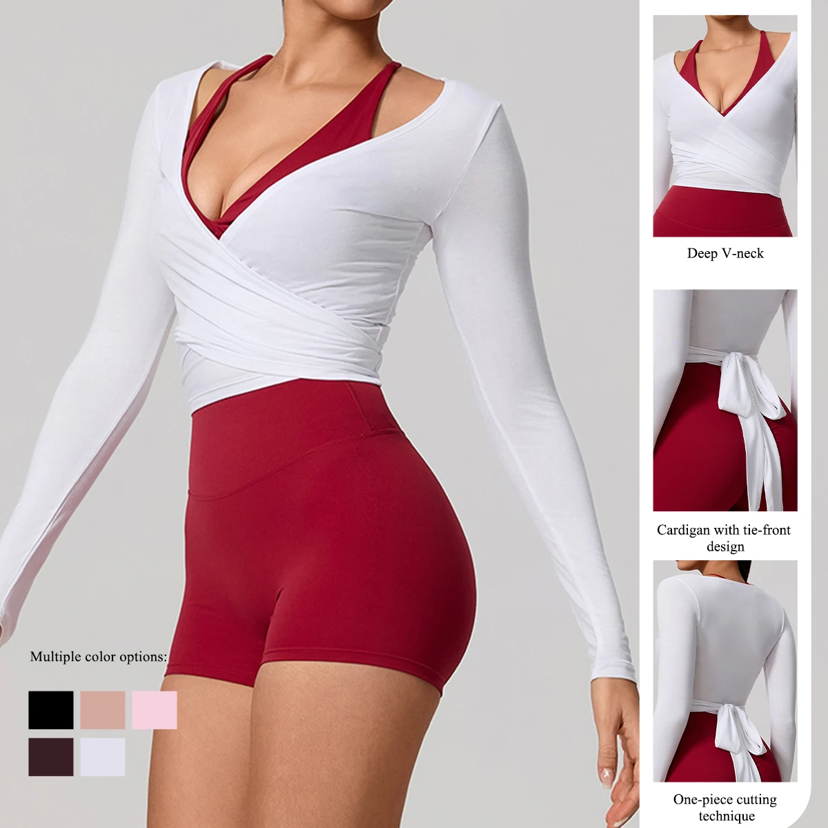Camiseta de Yoga Hearuisavy para Mujer, Manga Larga, Ropa Deportiva, Transpirable, de Secado Rápido, para Gimnasio, Pilates, Danza, Ballet