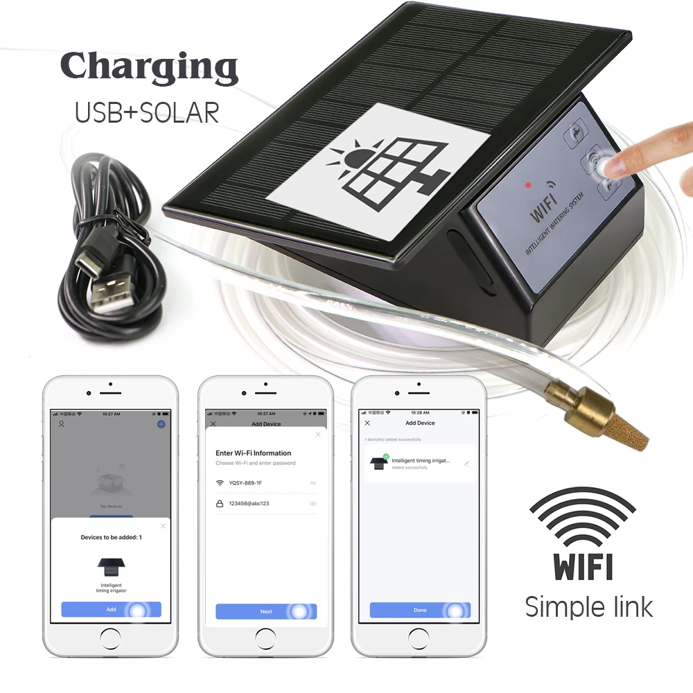 Tuya-Kit de riego por goteo automático, bomba de temporizador de energía Solar, compatible con Wifi, sistema de riego por Control remoto para teléfono móvil y jardín