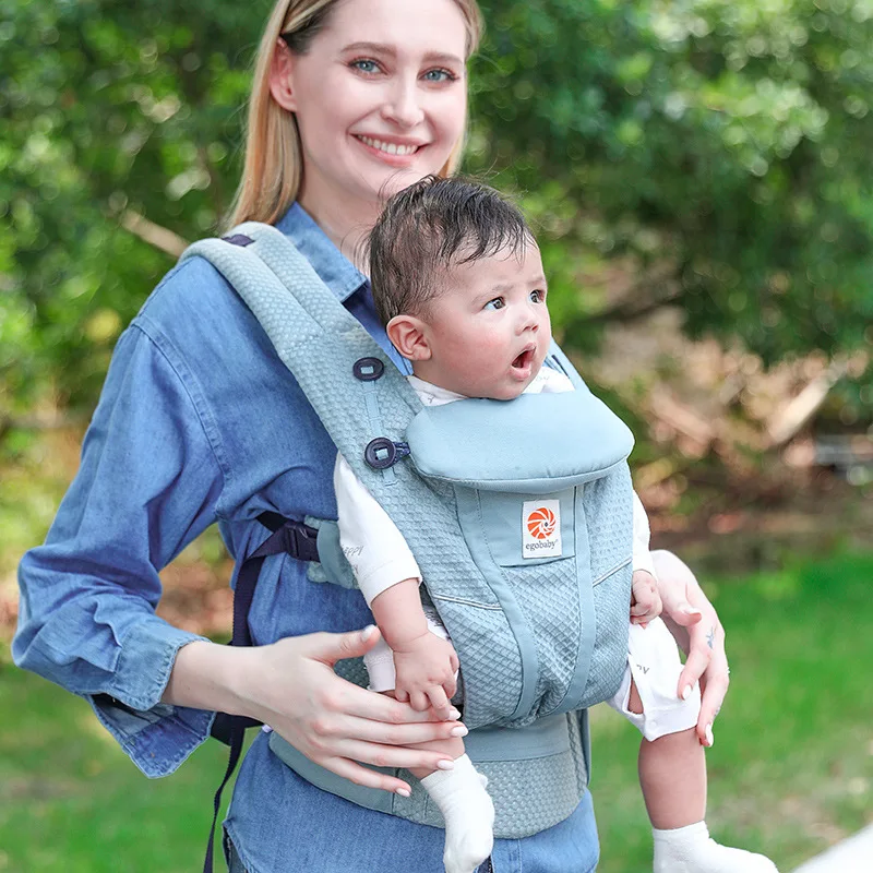 Portabebés Egobaby brisa con caja e instalación, portabebés, mochila, portabebés, portabebés para niños pequeños, tirantes envolventes 360