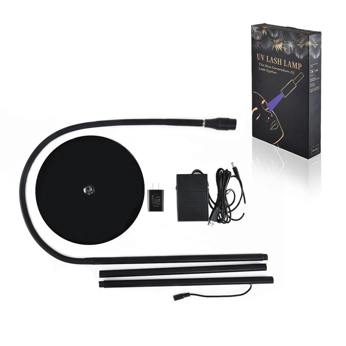 Lámpara de curado UVLED con interruptor de pie, lámpara de piso de enfoque ajustable, injerto de pegamento de pestañas, herramienta de belleza de luz púrpura de secado rápido, 5W/10W