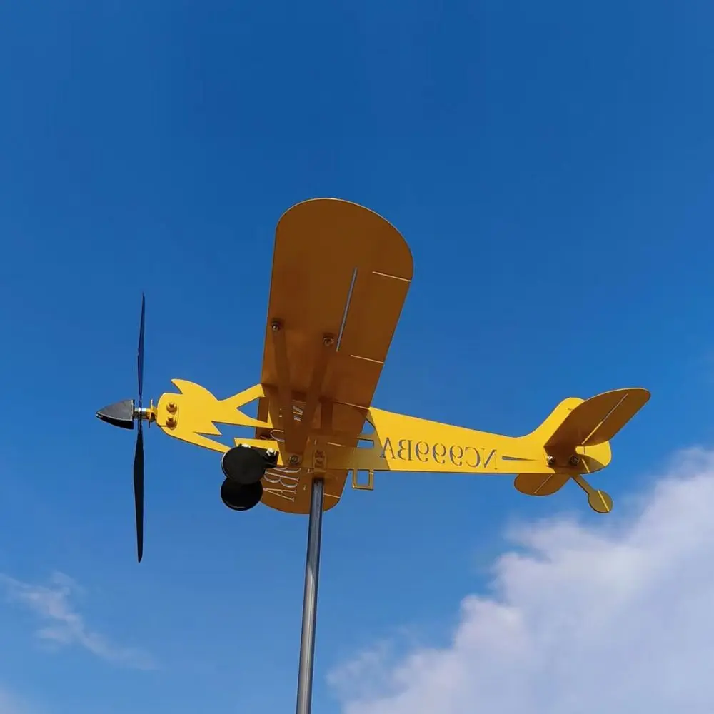 Molino de viento 3D para decoración de jardín, veleta meteorológica, dirección del viento, brújula, tubería, avión
