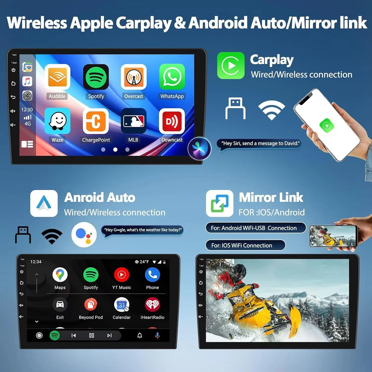 Radio para Auto Android 16 con Carplay para Honda CRV CR-V 1997-2001, Reproductor Multimedia de Video, GPS, Navegación, Autoradio Estéreo 2 Din DSP