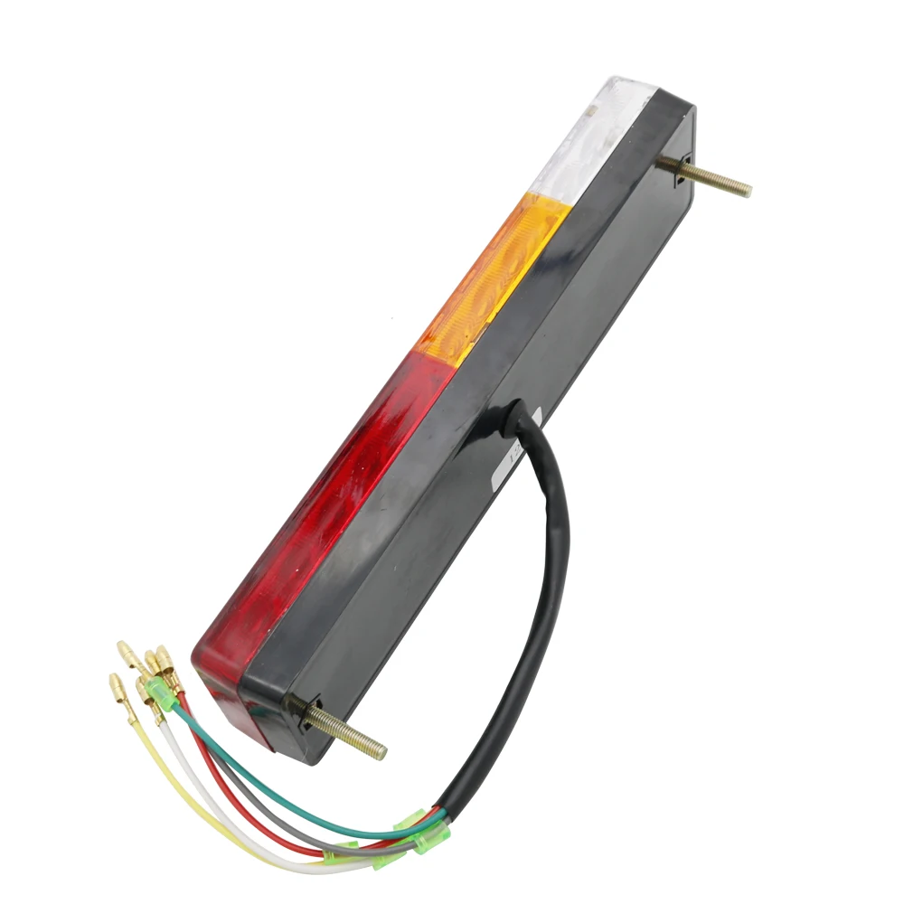 Barra de luces traseras para remolque, lámpara de marcha atrás de freno de estacionamiento, impermeable, 12V, rojo, ámbar y blanco, 20 LED