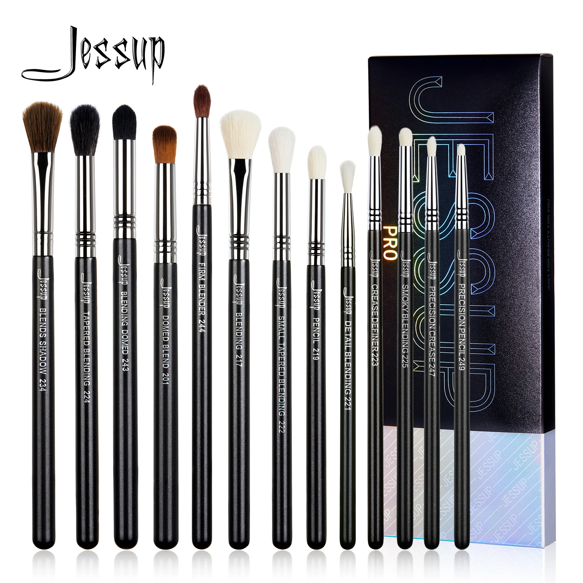 Set de Brochas de Maquillaje para Ojos Jessup, Brocha Profesional para Difuminar Sombras, Brocha Sintética para Delinear el Contorno del Ojo, T338