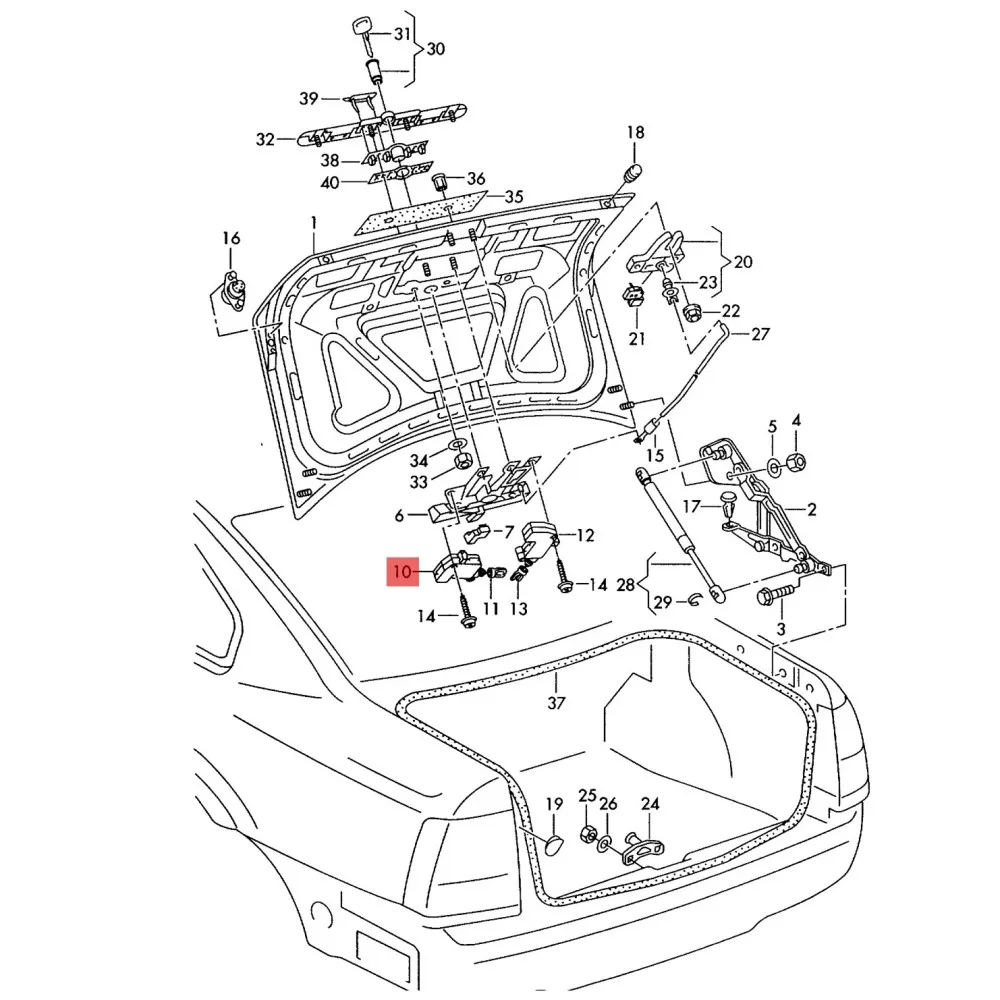 Servomotor del actuador de cerradura del maletero trasero 3B 0959781   Para VW Jetta Golf MK4 Beetle Polo Passat B5 Audi A6 S6 RS6 3B 0959781 C 3B 5827061 B B B