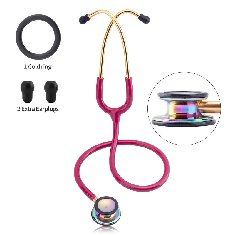 Estetoscopio de doble cara multifuncional de doble cabezal, accesorios de instrumentos protectores, equipo de enseñanza para médico, 1 ud.