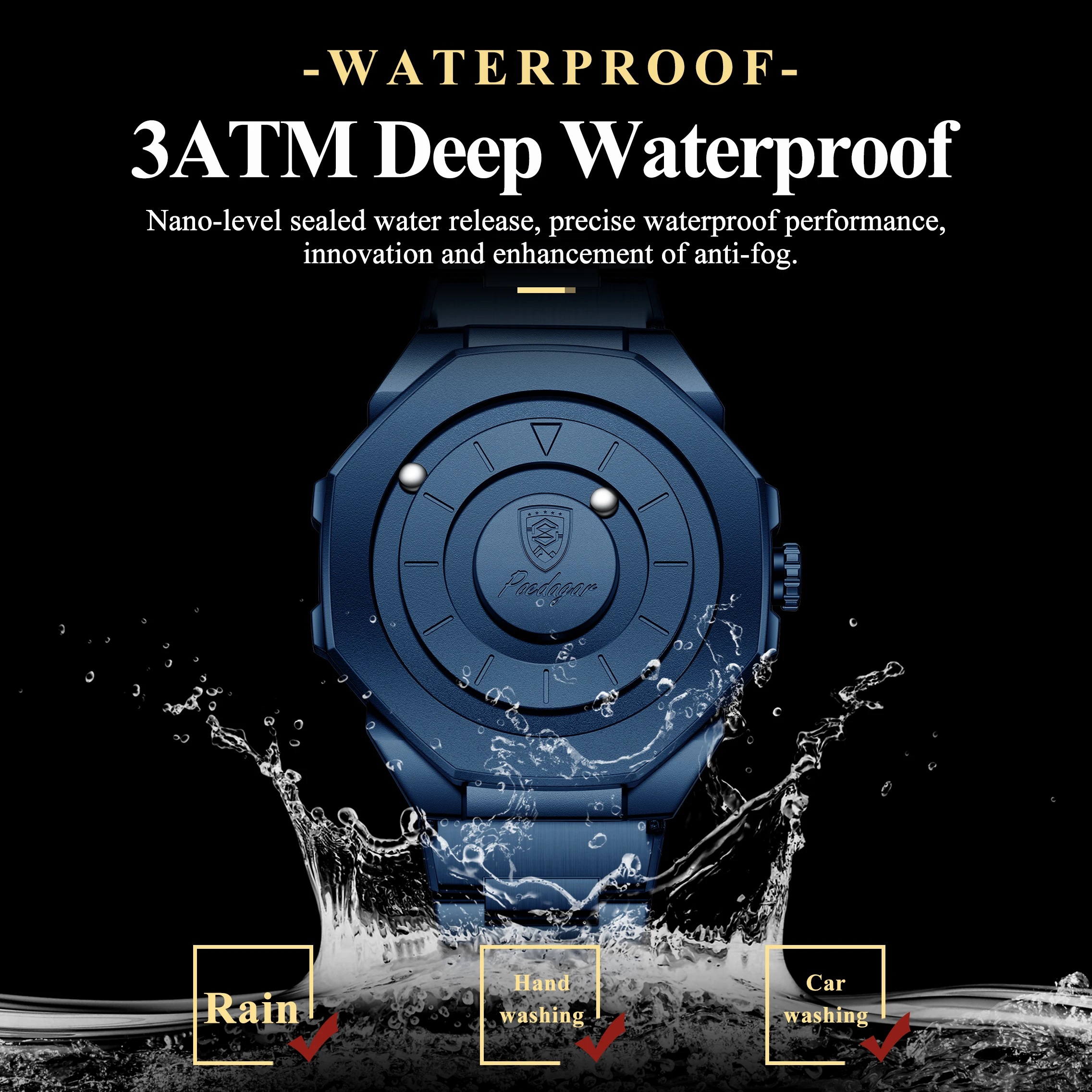 Reloj de Pulsera POEDAGAR para Hombre, Diseño Creativo, a la Moda, Resistente al Agua, de Acero Inoxidable, Reloj de Cuarzo, Nuevo Reloj de Negocios para Hombre, Reloj Hombre