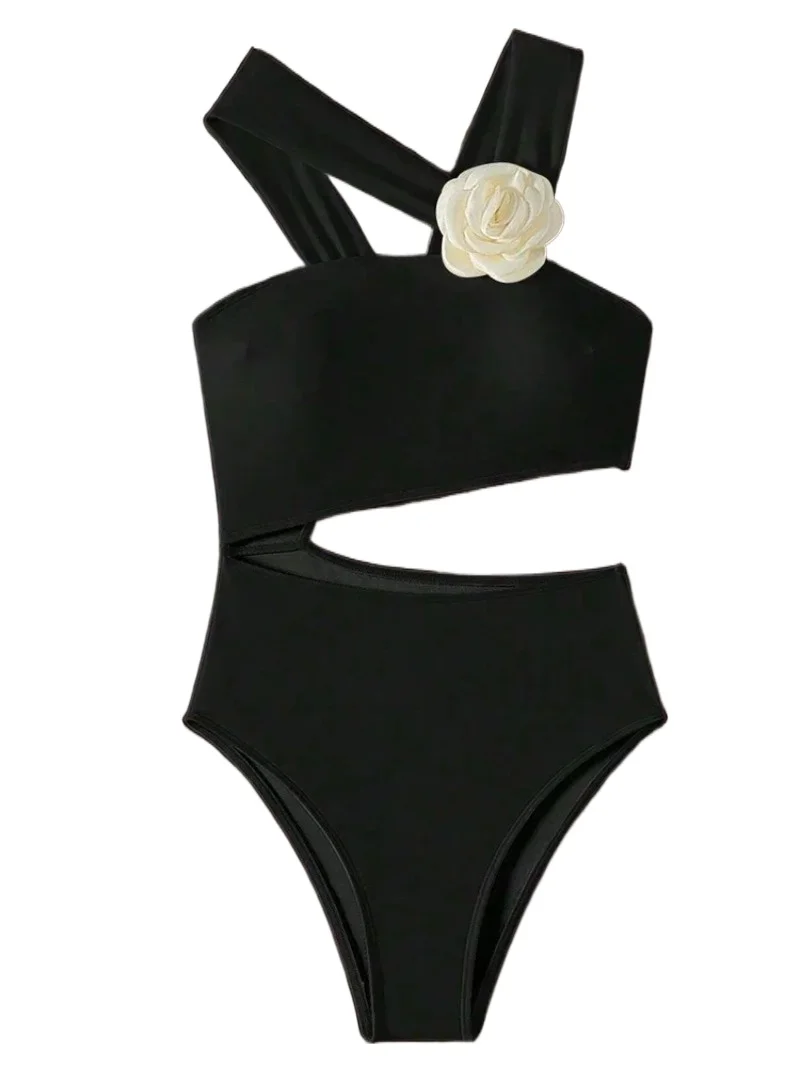 Traje de Baño Floral de Una Pieza, Nuevo Modelo Halter con Tiras, Traje de Baño para Mujer, Monokini, Ropa de Playa