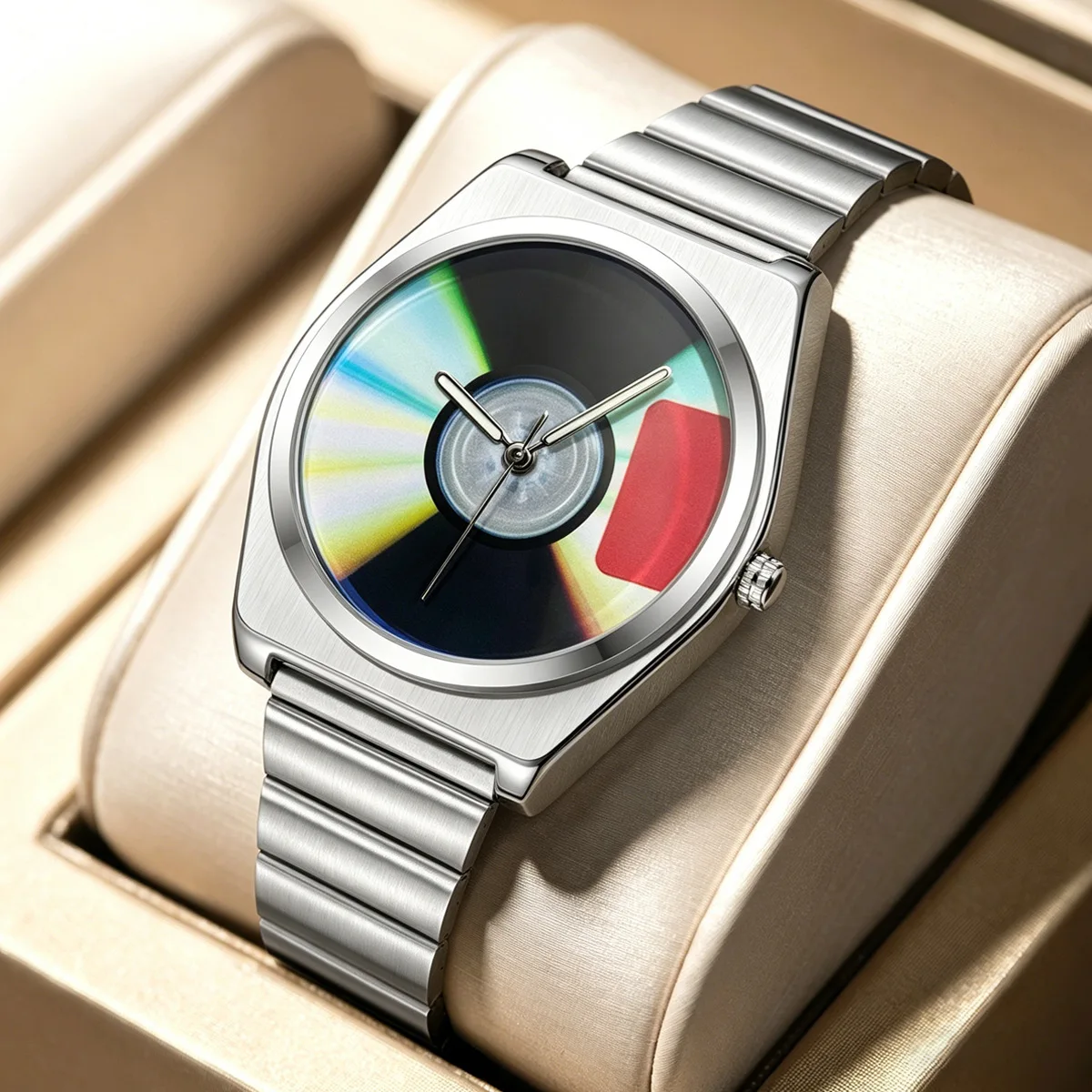 Reloj de Cuarzo para Hombre 2026 con Diseño de Esfera Redonda, Patrones Digitales Personalizados con Graffiti, Simple pero Retro, Elegante y de Alta Gama
