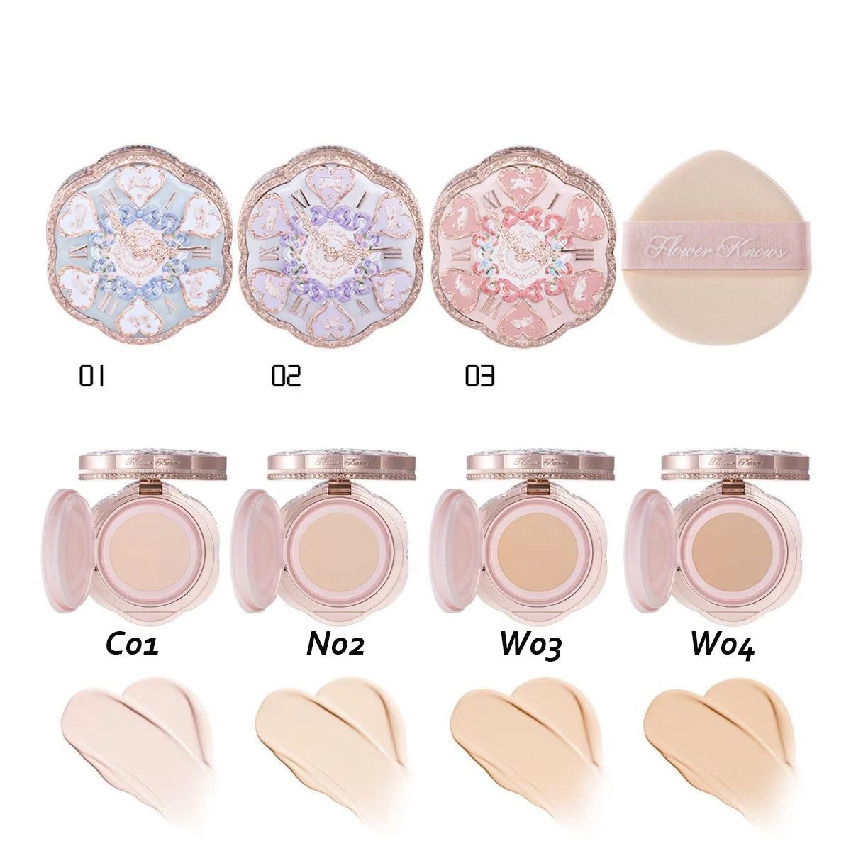 Flowerknows Bunny Garden Collection Air Cushion CC Cream Base de Maquillaje Facial Corrector Coreano de Larga Duración
