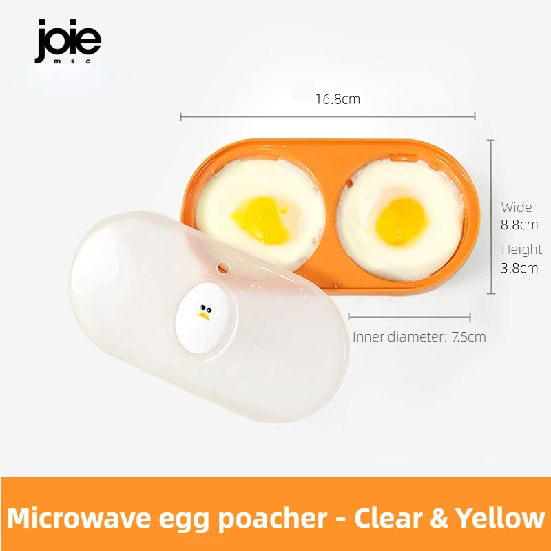 Cocedor de Huevos Doble para Microondas Joie, Caja para Huevos Fritos, Caja para Huevos al Vapor para Desayuno, Utensilios de Cocina para Huevos