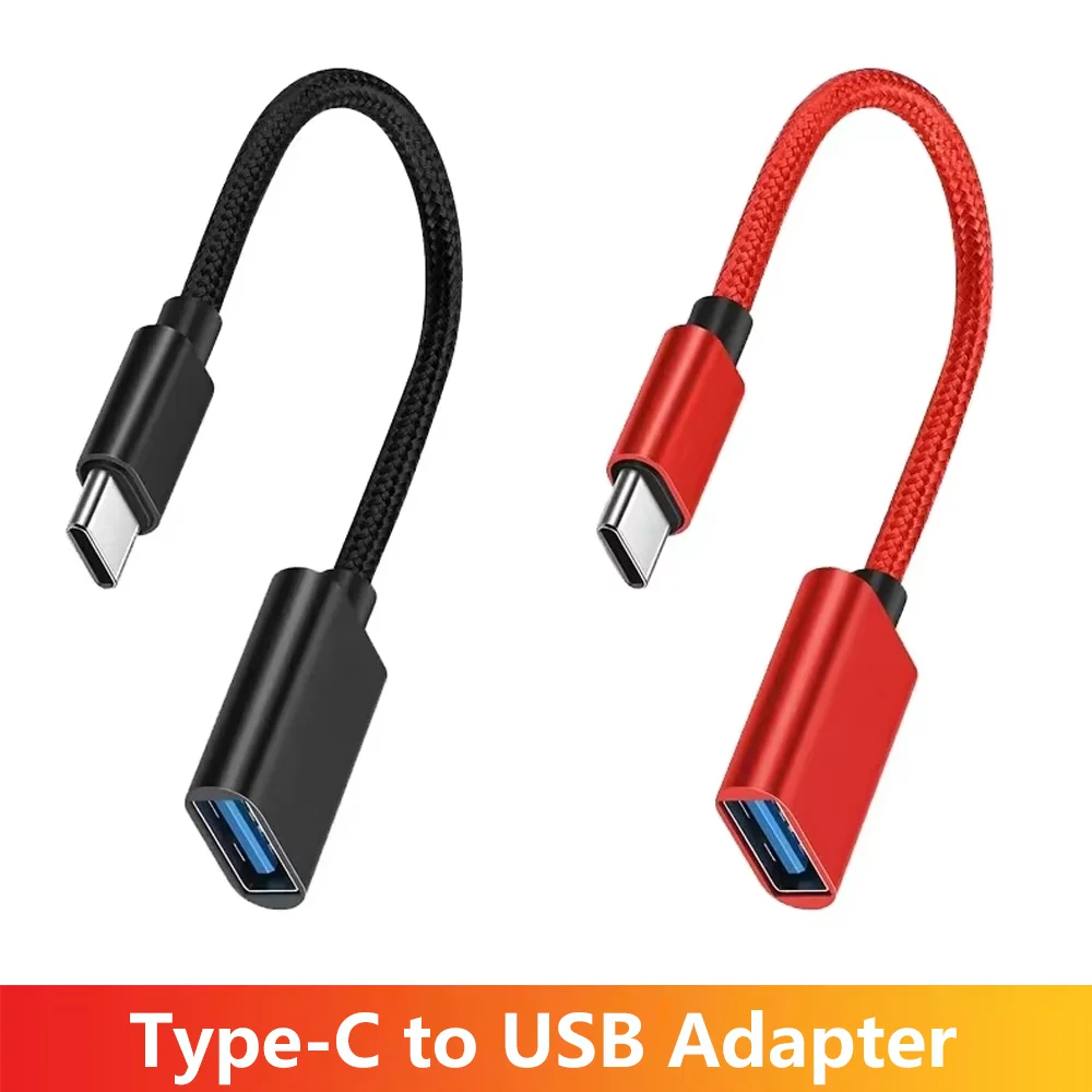 Para teléfono móvil USB hembra a tipo C adaptador macho OTG Cable de 15,5 CM de largo para Xiaomi Samsung S20 Huawei OTG convertidor de Cable de datos